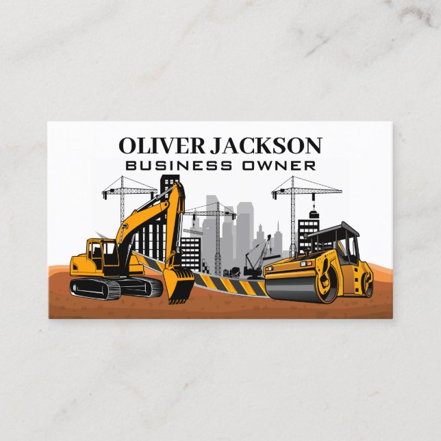 Carte De Visite Construction | Machines lourdes | Développeur (Devant)