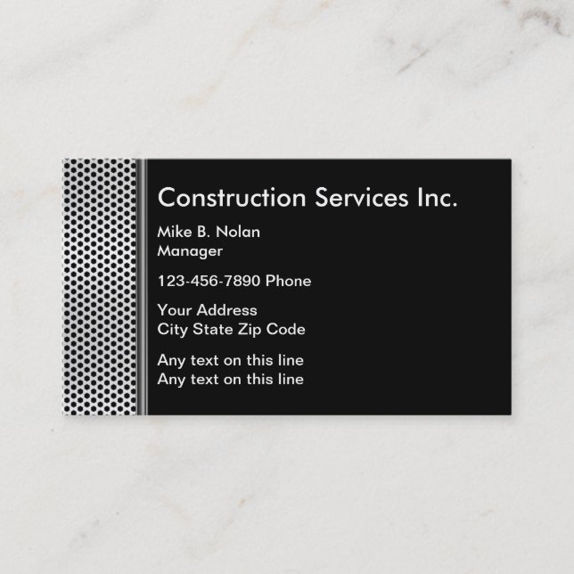 Carte De Visite Construction métallique (Devant)