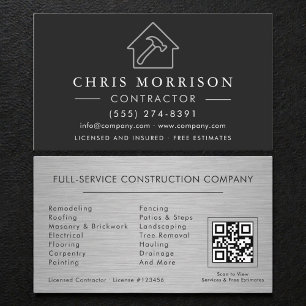 Carte de visite construction métallique Noir Argen