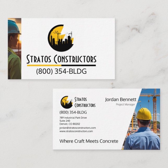 Carte De Visite Construction moderne (Devant / Derrière)