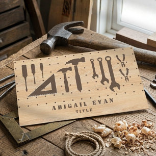 Carte De Visite Construction Moderne en Bois Véritable Outils de M