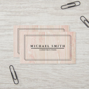 Carte De Visite Construction Moderne et Texture en bois minimale