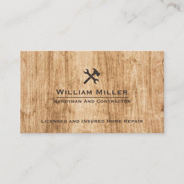 Carte De Visite Construction moderne Handman Carpenter Outils (Devant)