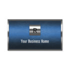 Construction Monogramme Bleu Métal Bordure