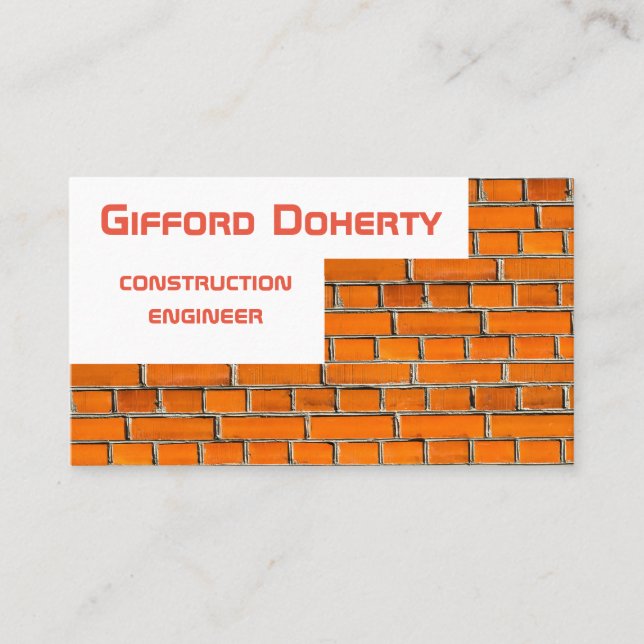 Carte De Visite Construction murale en brique personnalisable (Devant)