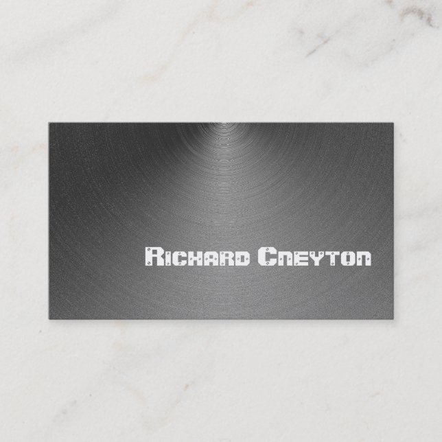 Carte De Visite Construction noir gris métal personnalisé (Devant)