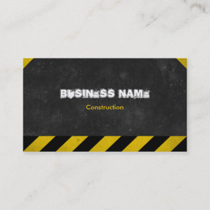 Carte De Visite Construction noire et jaune de rayures