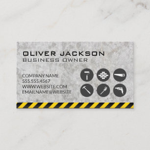 Carte De Visite Construction Outils Builder Attention Concrète