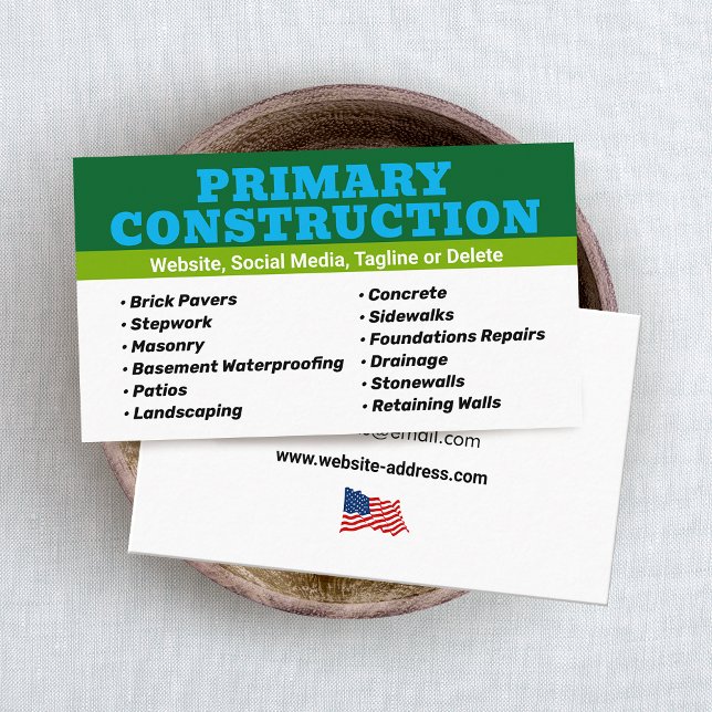 Carte De Visite Construction patriotique (Créateur téléchargé)