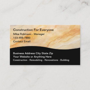 Carte De Visite Construction Pierre Granit Look Moderne