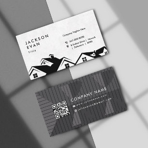 Carte De Visite Construction professionnelle de toitures en noir e