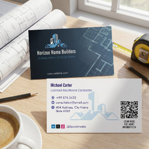 Carte De Visite Construction résidentielle Darkblue Drafter
