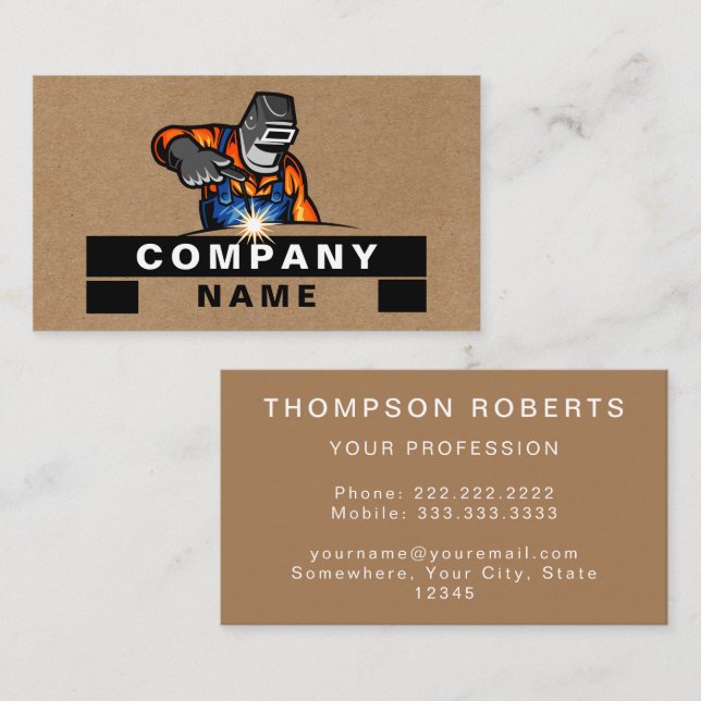 Carte De Visite Construction Rusty Professional (Devant / Derrière)