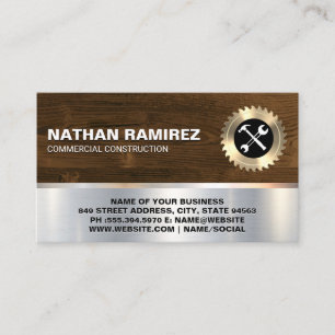 Carte De Visite Construction Scie et bois Outils matériels