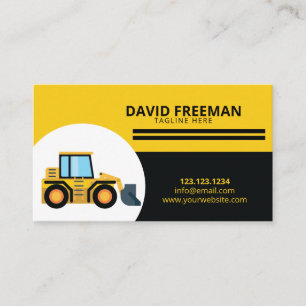Carte De Visite Construction simple de chargeur avant jaune et noi