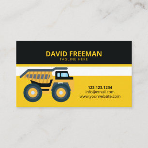 Carte De Visite Construction simple d'un camion à vidange noir et 