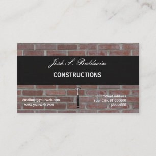 Carte De Visite Construction simple moderne de mur de briques de