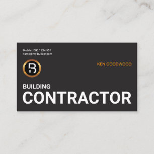 Carte De Visite Construction surdimensionnée minimaliste simple d