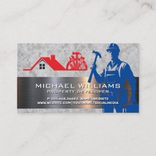 Carte De Visite Construction   Travailleur manuel   Rénovation de 