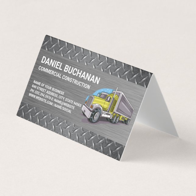 Carte De Visite Construction Vehicle | Big Rig Truck | Driver (Devant)