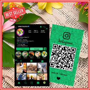 Carte De Visite Construction verte éco-responsable QR Instagram