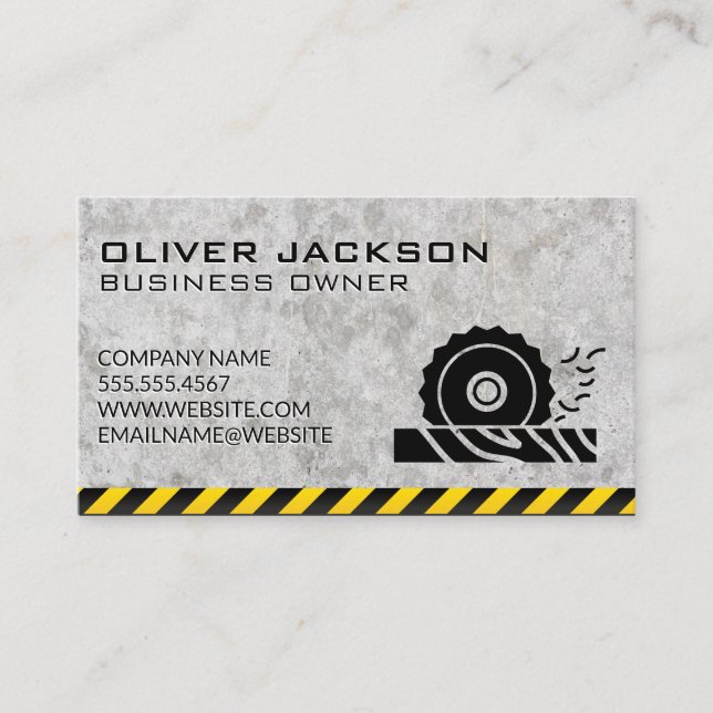 Carte De Visite Construction | Vis circulaire | Attention Concrète (Devant)
