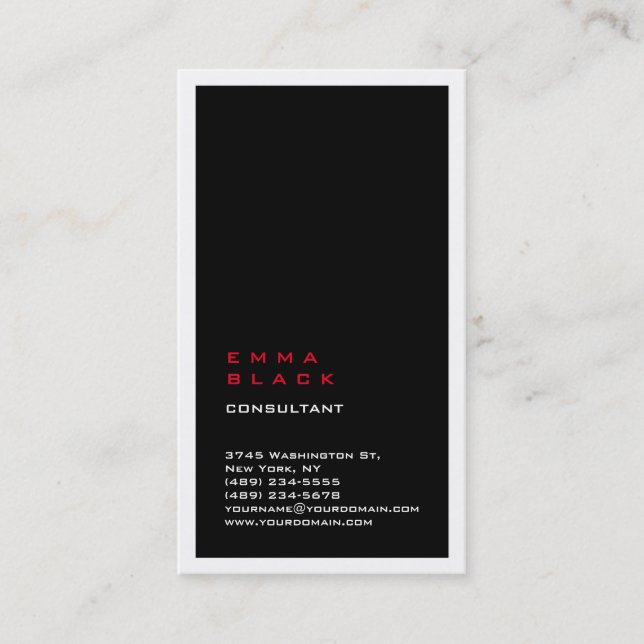 Carte De Visite Consultant à la frontière rouge rouge blanc rouge  (Devant)