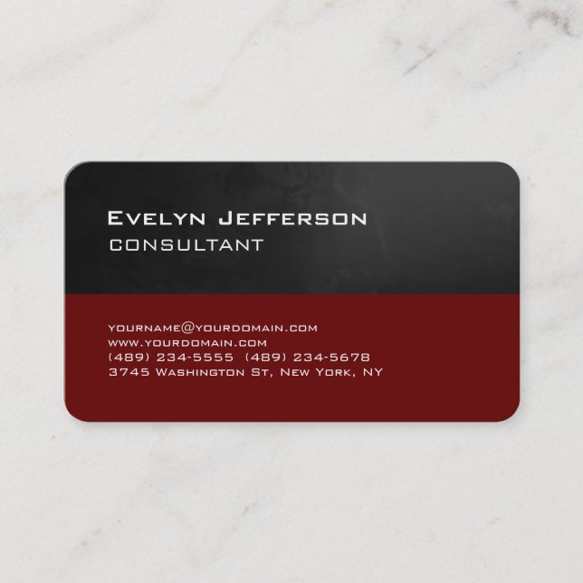 Carte De Visite Consultant à la mode moderne Red Grey Stripes (Devant)