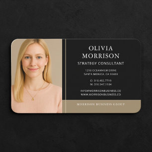 Carte de visite Consultant Black Gold Photo