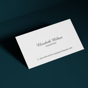 Carte De Visite Consultant blanc minimaliste simple et élégant