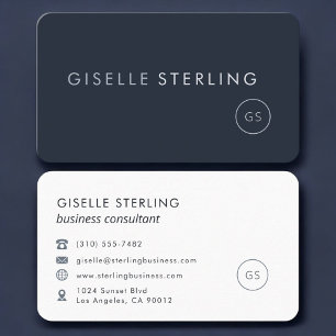 Carte De Visite Consultant Bleu Marine Professionnel