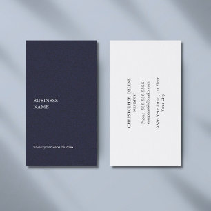 Carte De Visite Consultant Bleu Texturé Élégant Minimaliste Modern