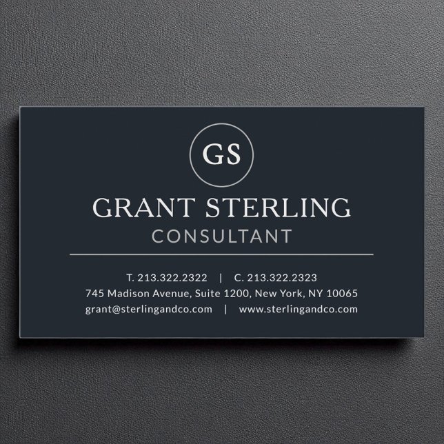 Carte De Visite Consultant d'affaires Black Silver Luxe (Créateur téléchargé)