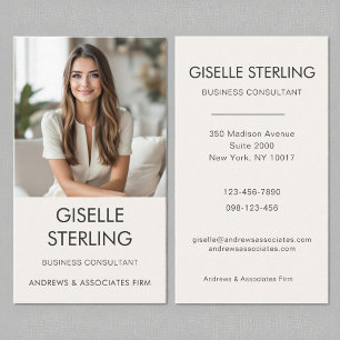 Carte De Visite Consultant d'affaires photo professionnelle neutre