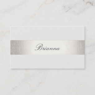 Carte De Visite Consultant de Mariage officiel simple Argent rayé
