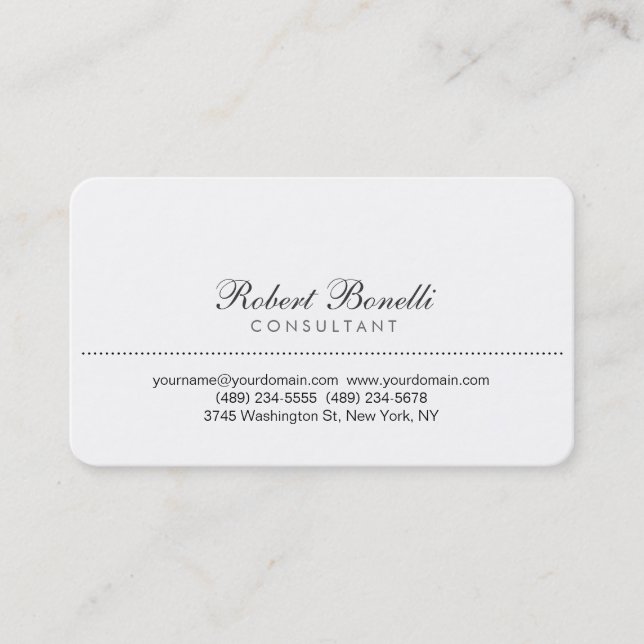 Carte de visite consultant du coin arrondi blanc (Devant)
