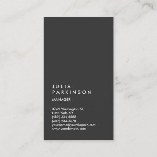 Carte De Visite Consultant du gestionnaire de tendance gris foncé 