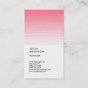Carte De Visite Consultant du gestionnaire de tendance rose vertic