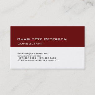 Carte De Visite Consultant élégant et tendance Red White