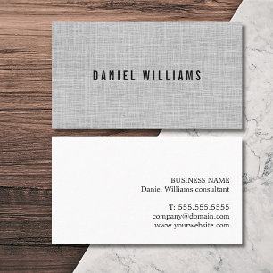 Carte De Visite Consultant Élégant Minimaliste Texture Gris Blanc