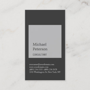 Carte de visite consultant en bande gris argent te