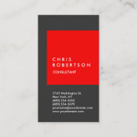 Carte de visite consultant en bande gris-rouge ten
