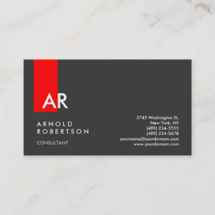 Carte de visite consultant en bande rouge gris mon