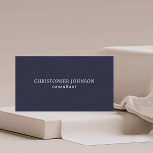 Carte De Visite Consultant en bleu texturé simple et simple
