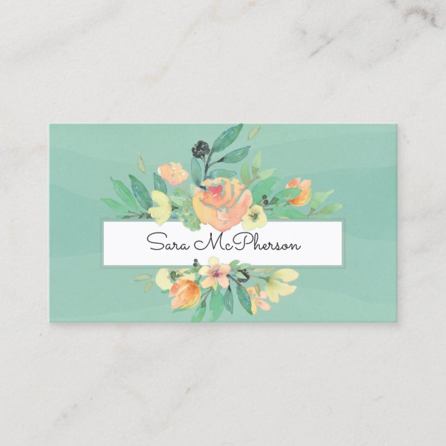Carte De Visite Consultant en Bouquet floral toscan (Devant)