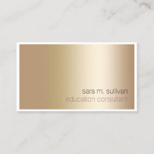 Carte De Visite Consultant en éducation Élégant Gras Gold Minimali