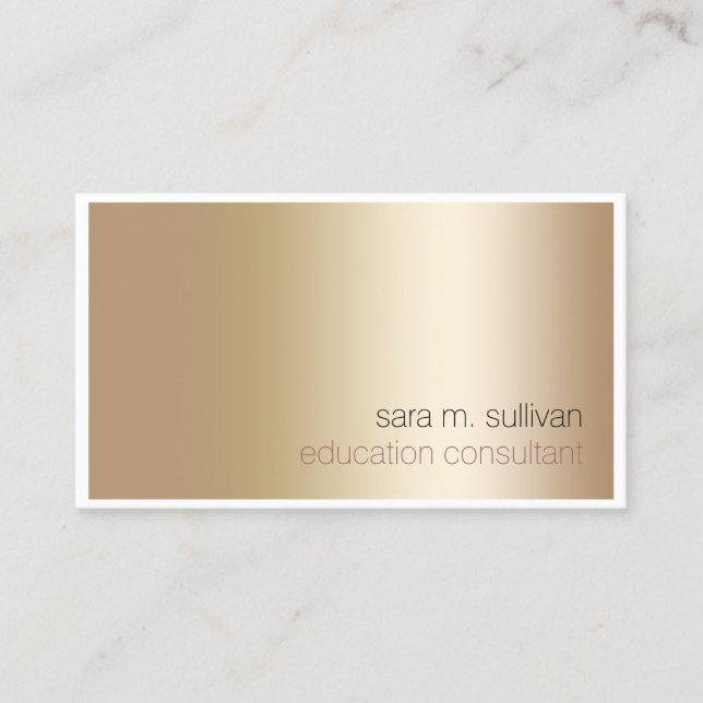 Carte De Visite Consultant en éducation Élégant Gras Gold Minimali (Devant)