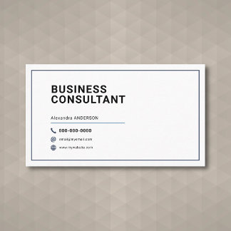 Carte De Visite Consultant en entreprise minimaliste