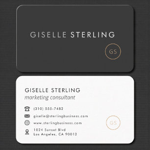 Carte De Visite Consultant en Marketing Professionnel Noir