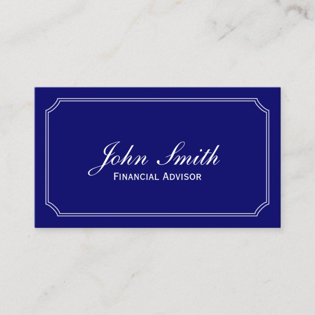 Carte De Visite Consultant en matière bleu classique de conseiller (Devant)